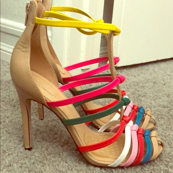 Aldo Shoes - STRAPPY LEATHER RAINBOW HEELS 🌈